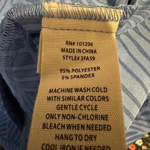 Soft Surroundings Size XL Go Lively Cargo Jogger Pants Blue Palm Print - Picture 4 of 5